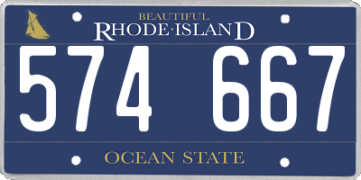 RI license plate 574667