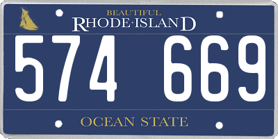 RI license plate 574669