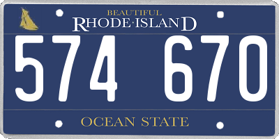 RI license plate 574670