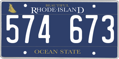 RI license plate 574673
