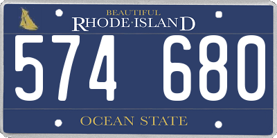 RI license plate 574680