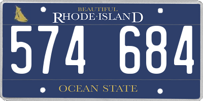 RI license plate 574684