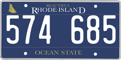 RI license plate 574685