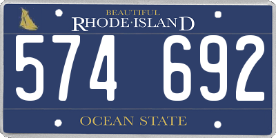 RI license plate 574692
