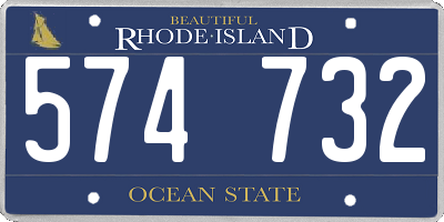 RI license plate 574732