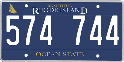 RI license plate 574744