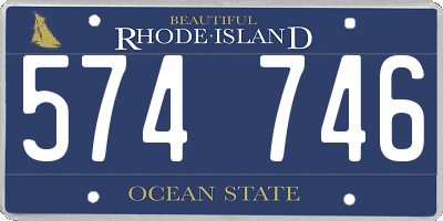 RI license plate 574746
