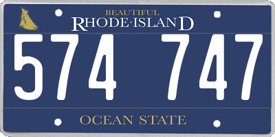 RI license plate 574747