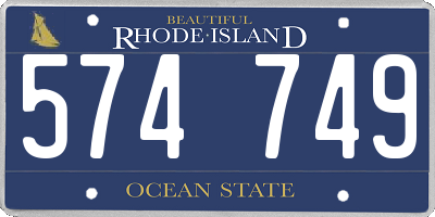 RI license plate 574749