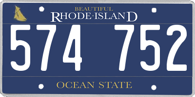RI license plate 574752