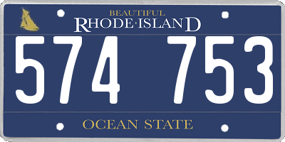 RI license plate 574753