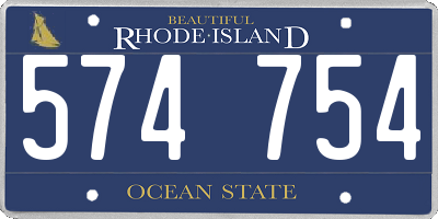 RI license plate 574754