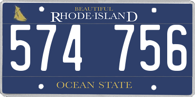 RI license plate 574756
