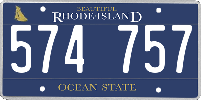 RI license plate 574757