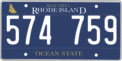 RI license plate 574759