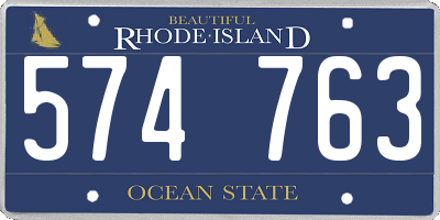 RI license plate 574763
