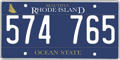 RI license plate 574765