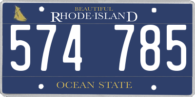 RI license plate 574785