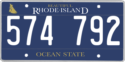 RI license plate 574792