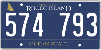 RI license plate 574793