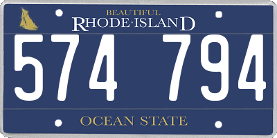 RI license plate 574794