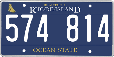 RI license plate 574814