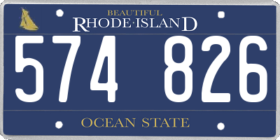 RI license plate 574826