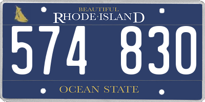 RI license plate 574830