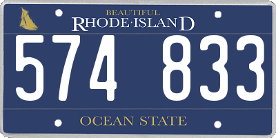 RI license plate 574833