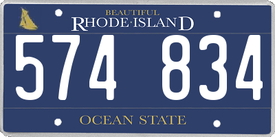 RI license plate 574834