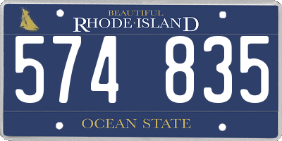 RI license plate 574835
