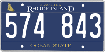 RI license plate 574843