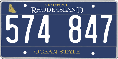 RI license plate 574847