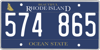 RI license plate 574865