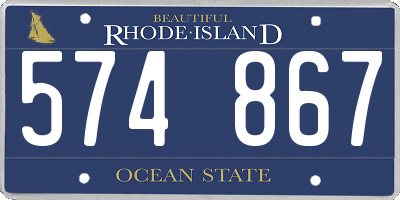 RI license plate 574867