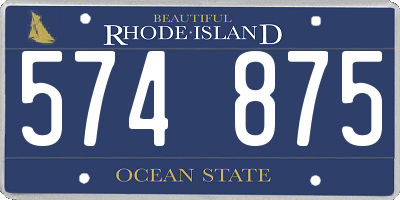 RI license plate 574875