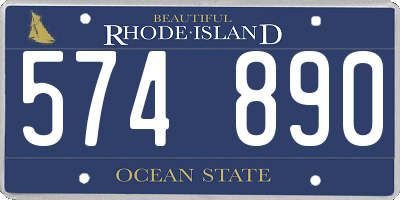 RI license plate 574890