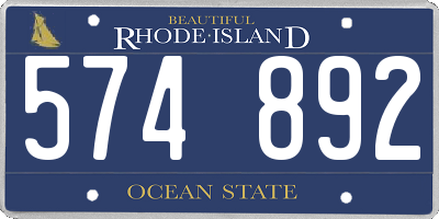 RI license plate 574892