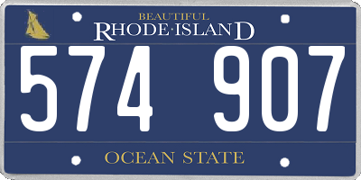 RI license plate 574907