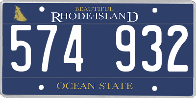 RI license plate 574932