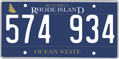 RI license plate 574934