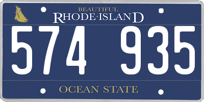 RI license plate 574935