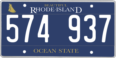 RI license plate 574937