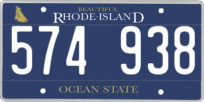RI license plate 574938