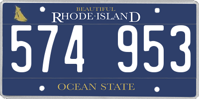 RI license plate 574953