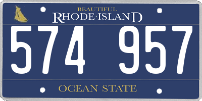 RI license plate 574957