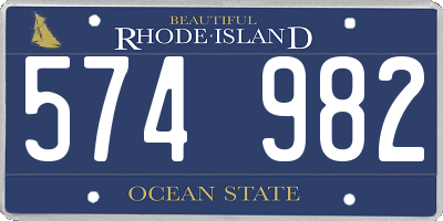 RI license plate 574982