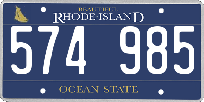 RI license plate 574985