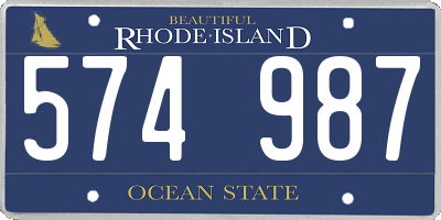 RI license plate 574987