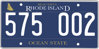 RI license plate 575002